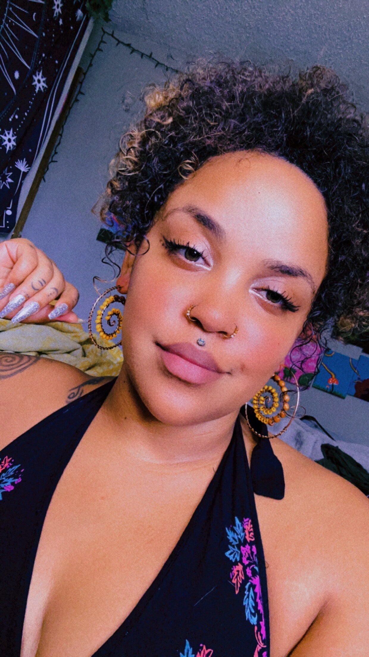 Copper Wrapped Spiral Earrings