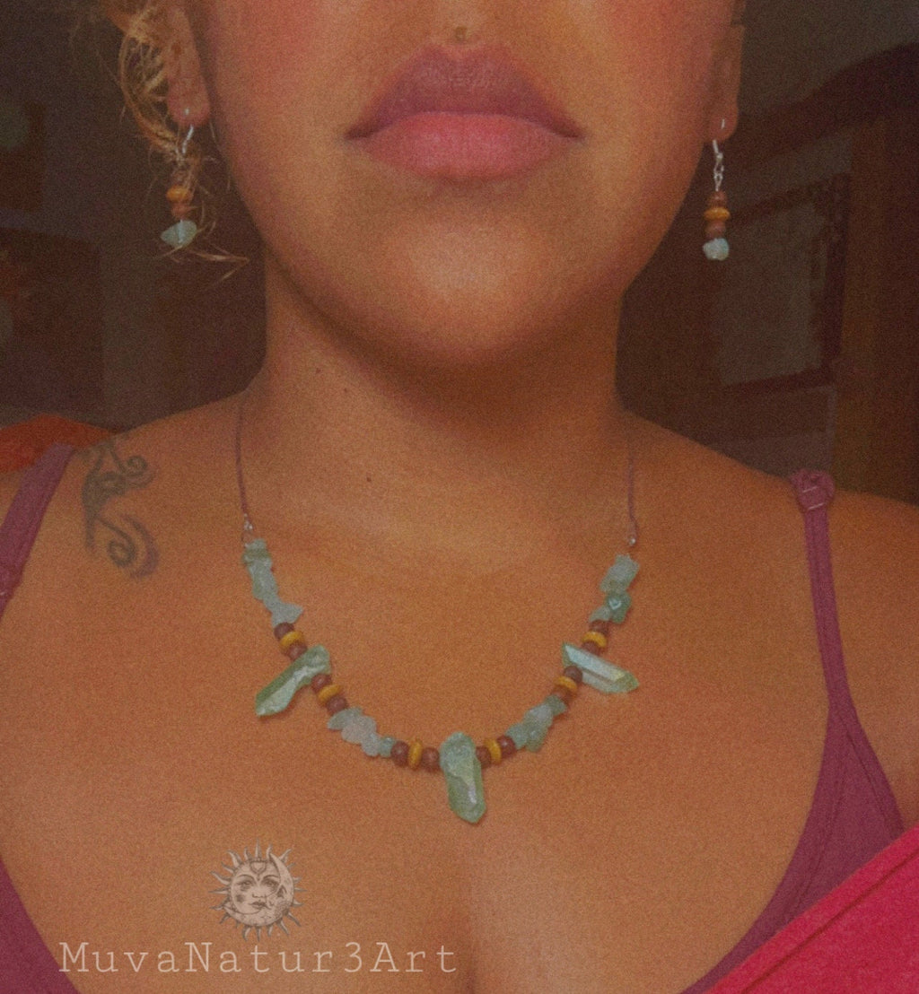 Green Aventurine & Quartz Set