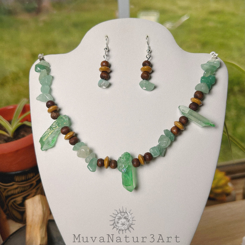 Green Aventurine & Quartz Set