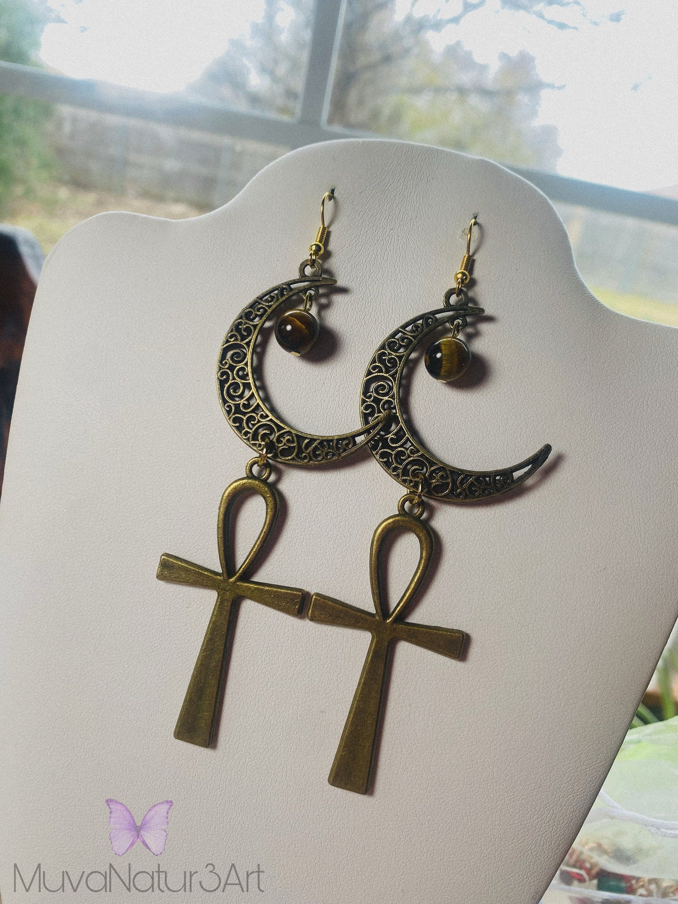 Tigers Eye Moon Ankhs